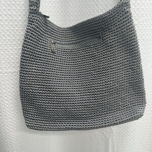 The SAK Gray Crochet Crossbody Bohemian Travel Bag